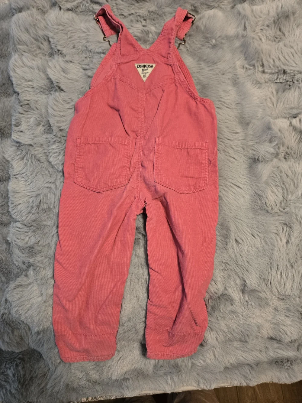 OshKosh B'gosh Pink Corduroy Floral Lined Overalls 18-24M